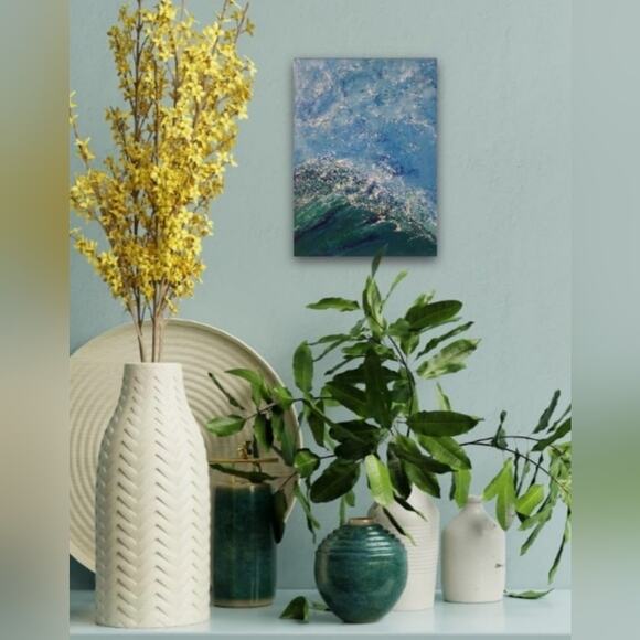 🌊 “Tidebreak” – Original 9x12 Acrylic Ocean Painting – Textured Canvas Art - Picture 3 of 7